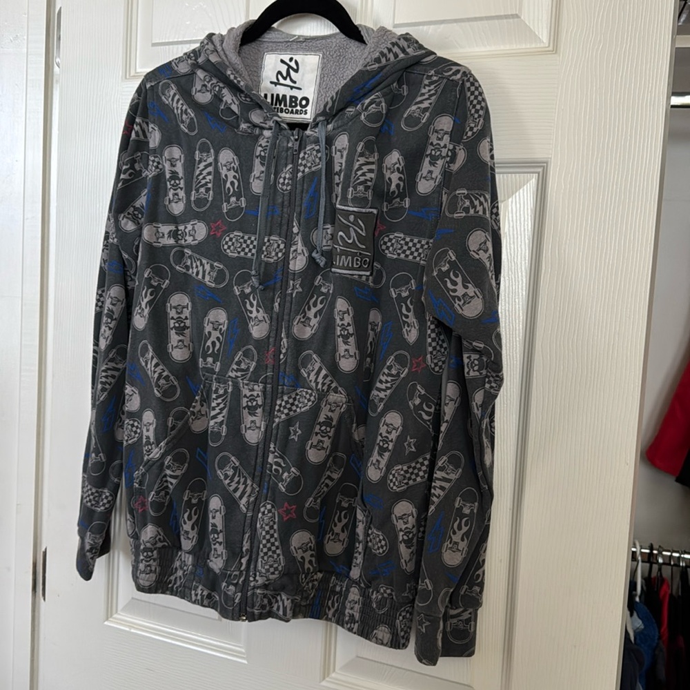 Gray Skateboard Hoodie boys Medium
